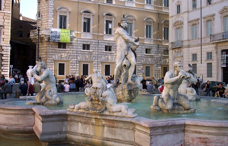 Piazza Navona - Fontana del Moro -autore- Giorgio Sentuti.