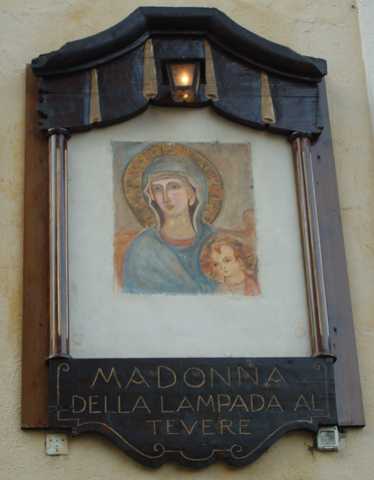 Isola Tiberina - Icona Madonna della Lampada del Tevere -autore- Leonardo Buluggiu.